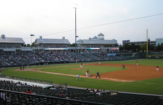 A close play at first - Frisco, Texas